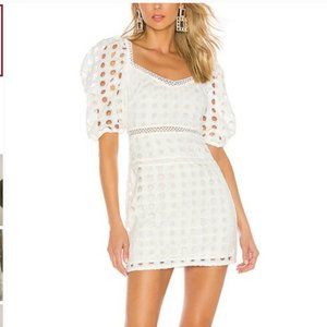 LOVERS + FRIENDS Arden Puff Sleeve Eyelet Dress